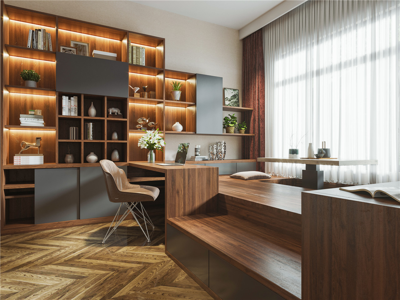 貴妃胡桃生態板-板材全屋定制案例